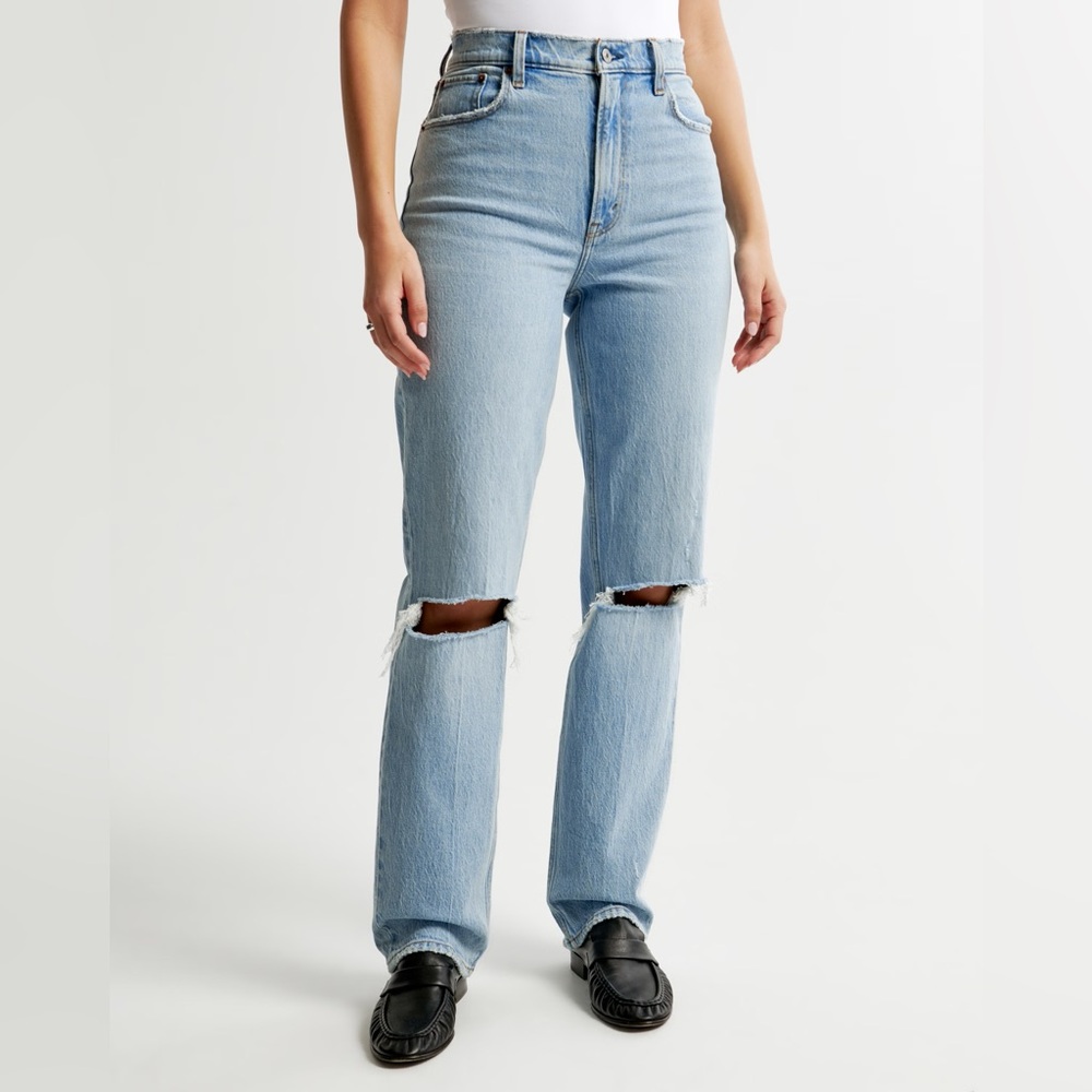 Abercrombie & Fitch Curve Love Ultra High Rise 90s Straight